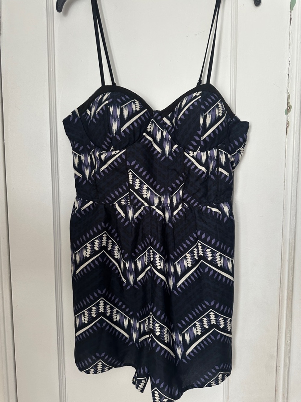 Band of Gypsies Black and Cream Patterned Romper